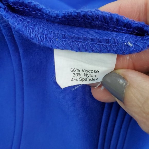 Madewell Cobalt Blue Raw Edging Sleeveless Dress With Pockets Size XS - Picture 8 of 8